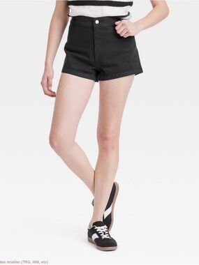 Women's High-Rise Sailor Denim Shorts - Universal Thread Black 8